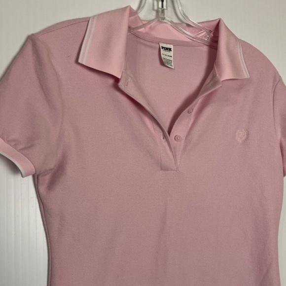 VICTORIA’S SECRET Pink Fitted Polo Mini Dress Sm Y2K Style Tennis Preppy Sporty - Picture 3 of 7